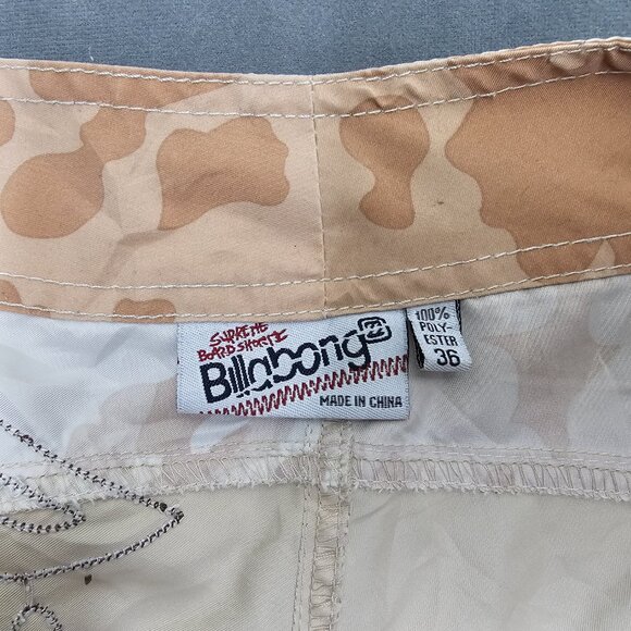 Vintage Billabong Board Shorts Men's 36" camo  Surf Embroidered Skull Reef A3-24 - Picture 5 of 5